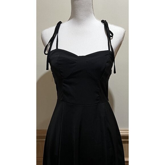 NWT ~ Spaghetti Strap Long Black Dress ~ Size Med - Picture 2 of 8